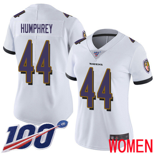 Baltimore Ravens Limited White Women Marlon Humphrey Road Jersey NFL Football #44 100th Season Vapor Untouchable->women nfl jersey->Women Jersey